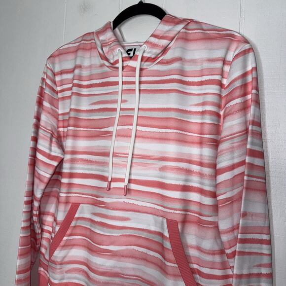 Footjoy Women’s Watercolor Pullover Golf Hoodie Bright Coral Size Medium - Picture 3 of 6